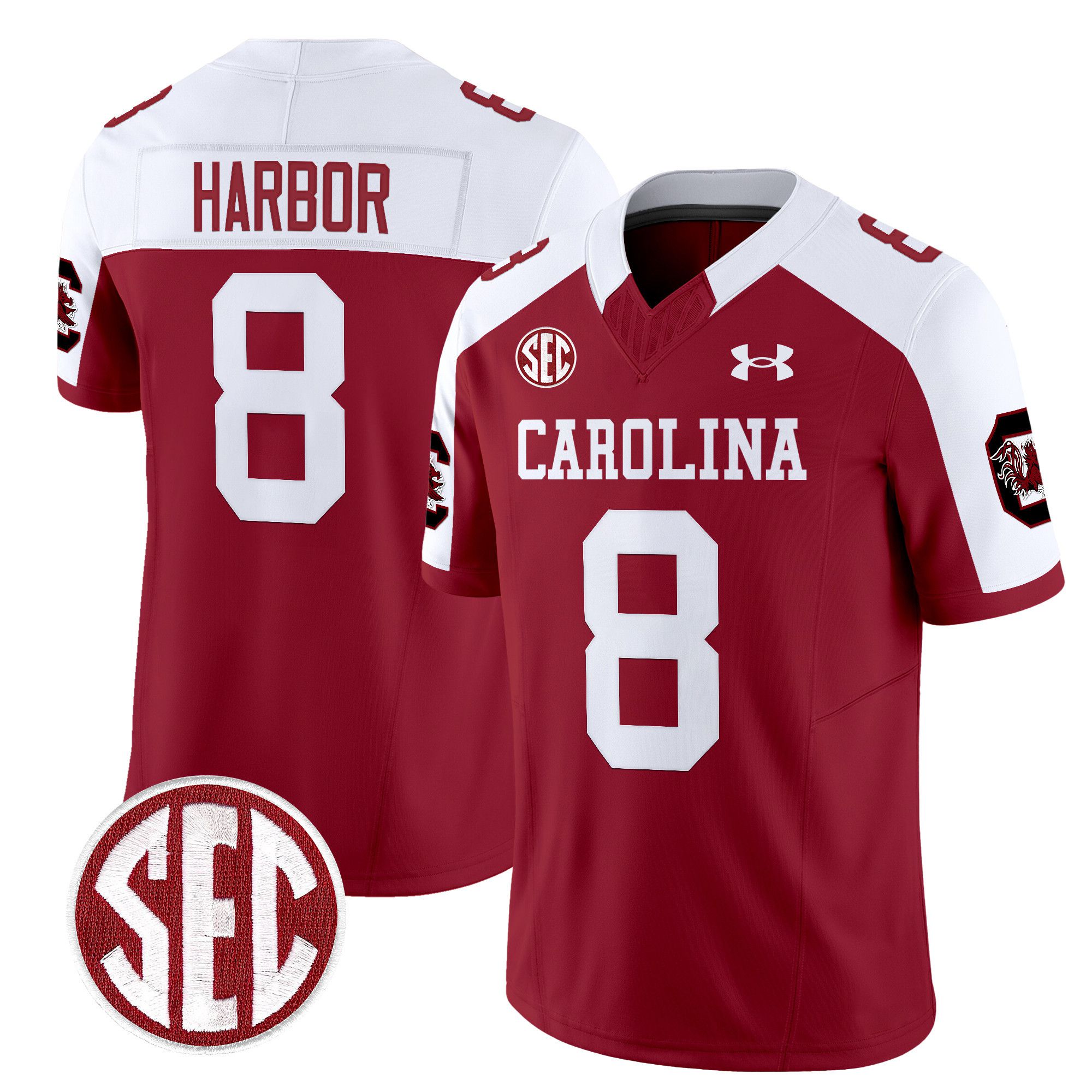Men South Carolina Gamecocks #8 Harbor Red 1980 Throwback Vapor Limited 2024 NCAA Jersey style 1->ncaa teams->NCAA Jersey